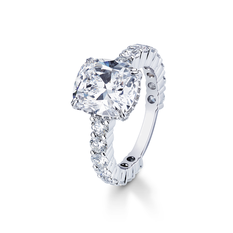 LA CLASSIQUE CUSHION CUT DIAMOND ENGAGEMENT RING