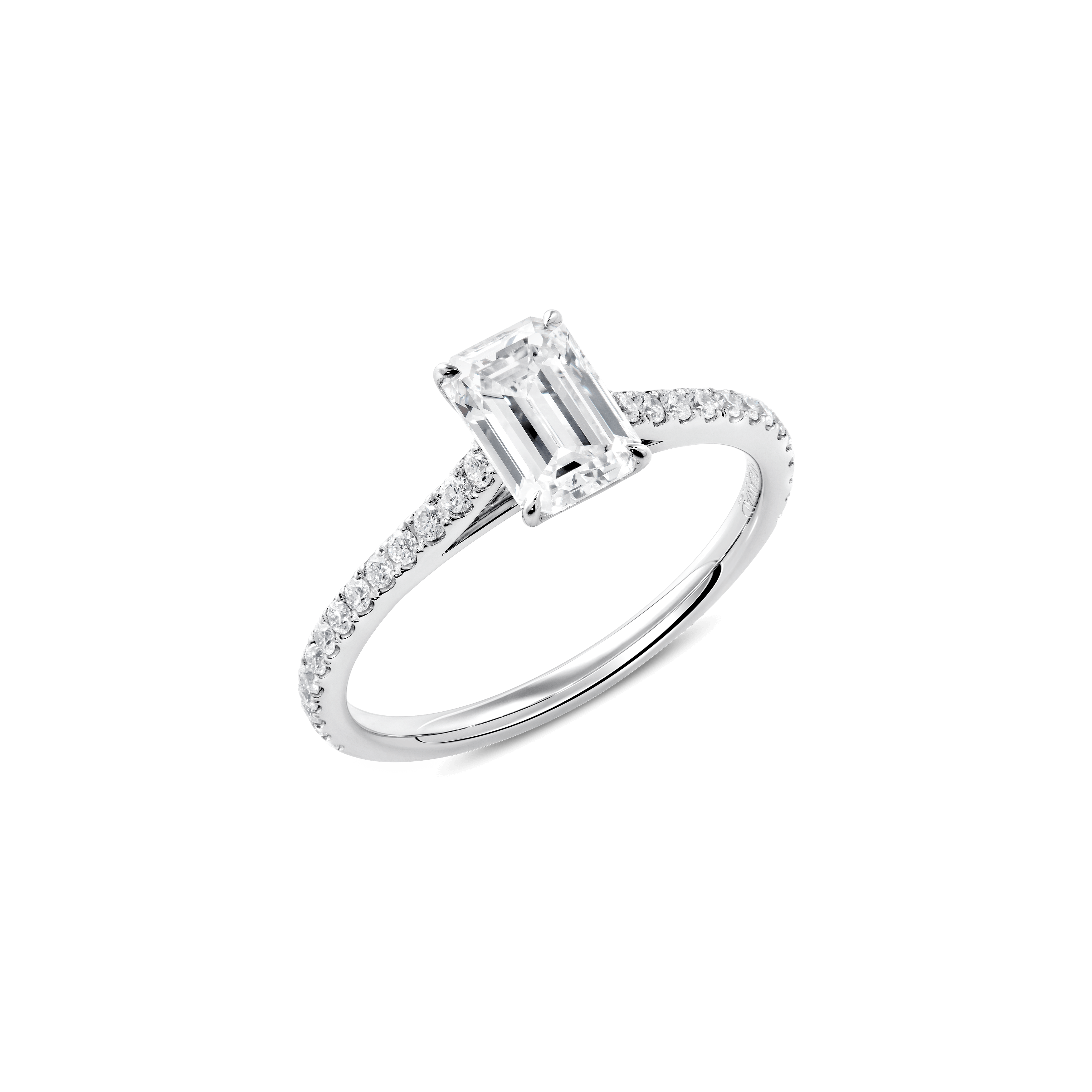 UNITY EMERALD-CUT PAVÉ ENGAGEMENT RING