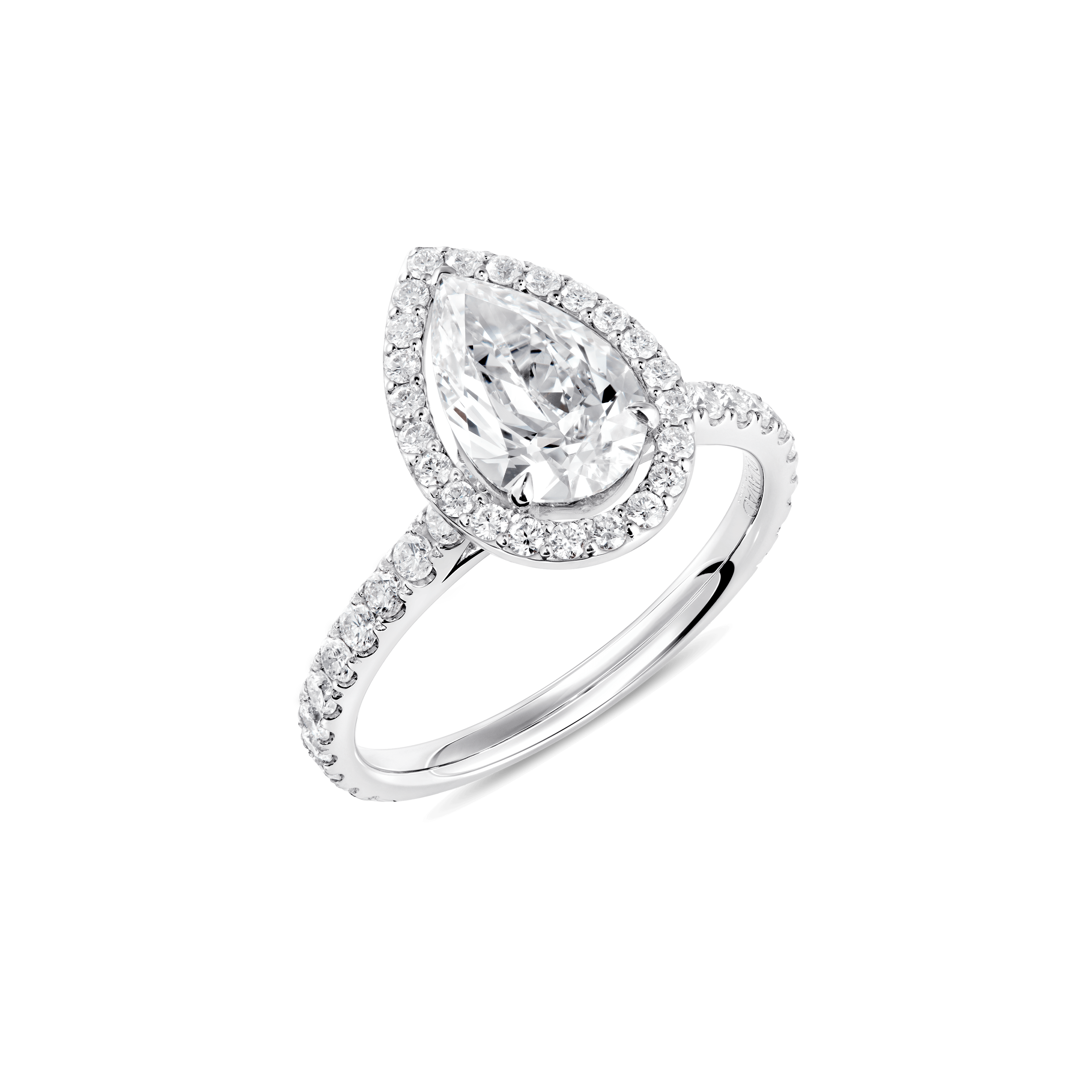 UNITY PEAR-CUT DIAMOND MICROPAVÉ HALO ENGAGEMENT RING	