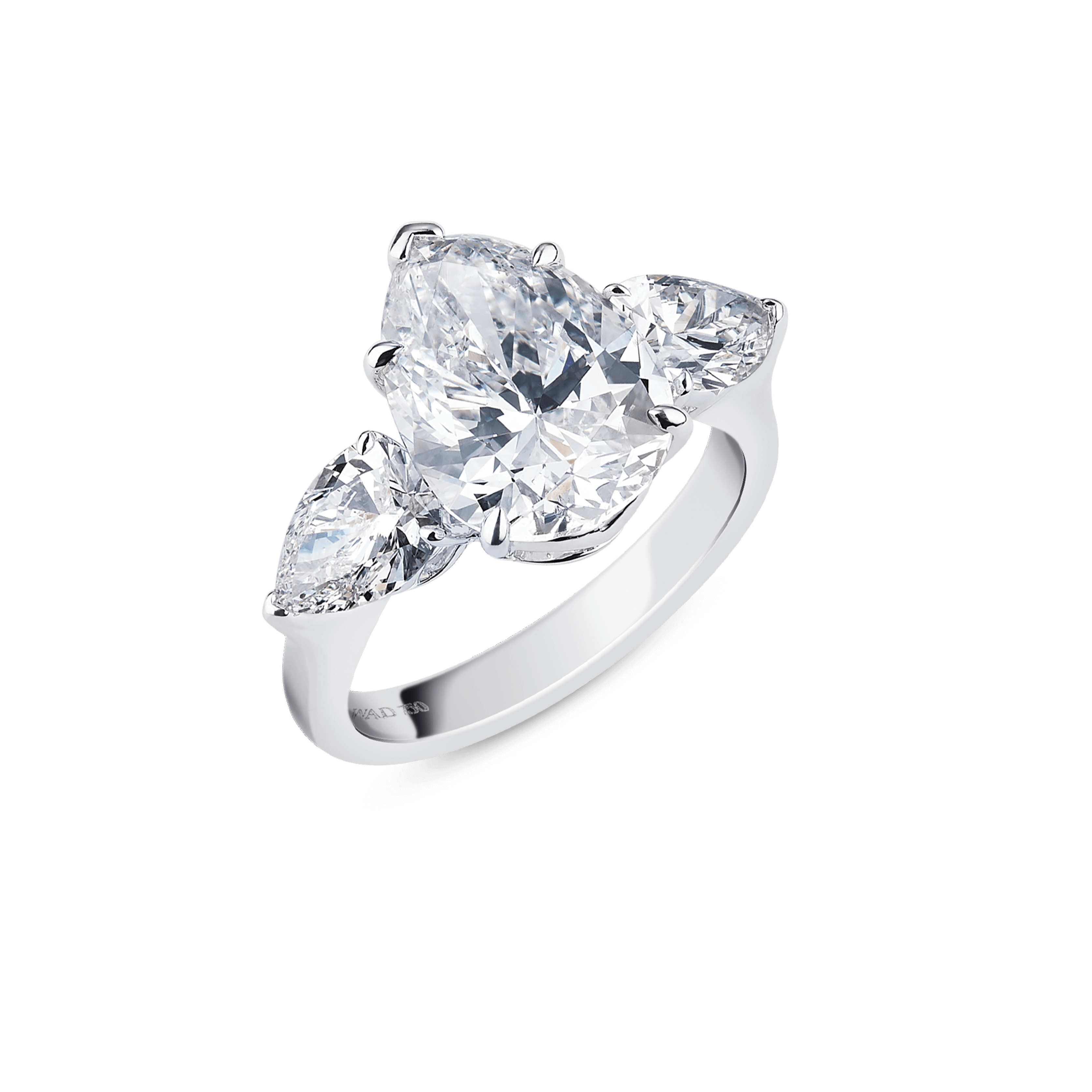 M CLASSIQUE TRIO PEAR DIAMOND ENGAGEMENT RING