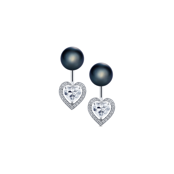Venus Diamond Heart Pav&eacute; Earrings