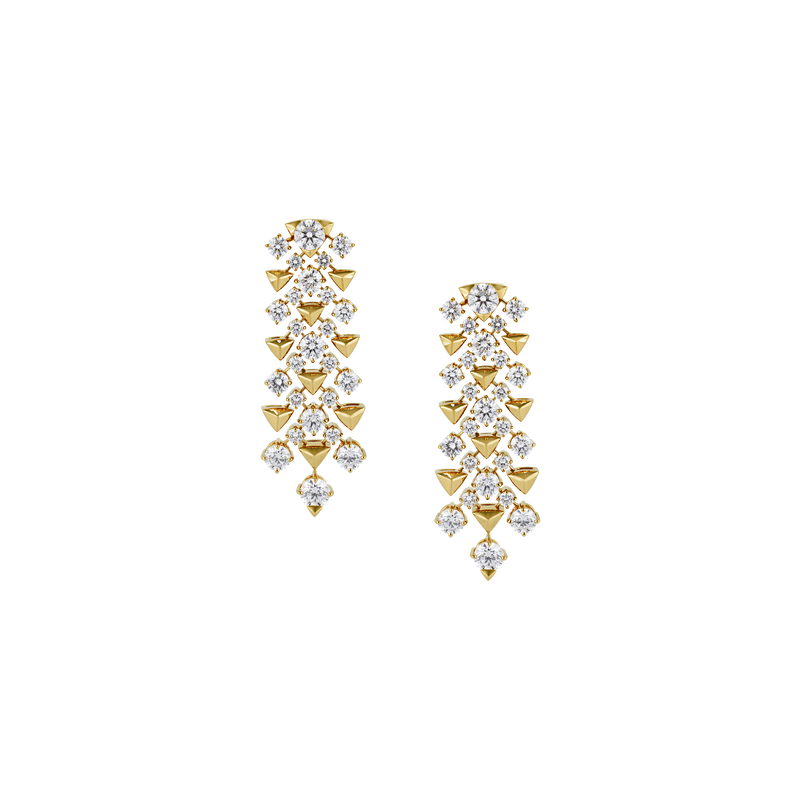 Trigonia Signature Yellow Gold Earrings