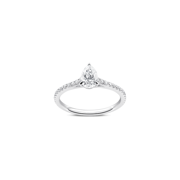 Unity Pear-Cut Pav&eacute; Engagement Ring