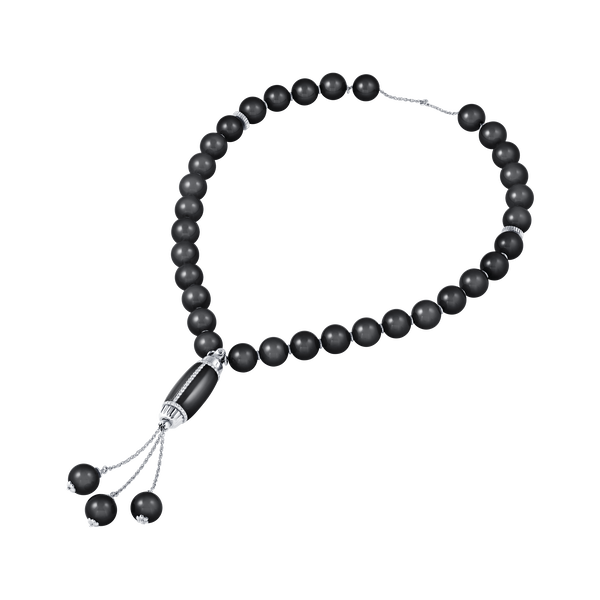 Grande Ellipse Prayer Beads in Black Onyx