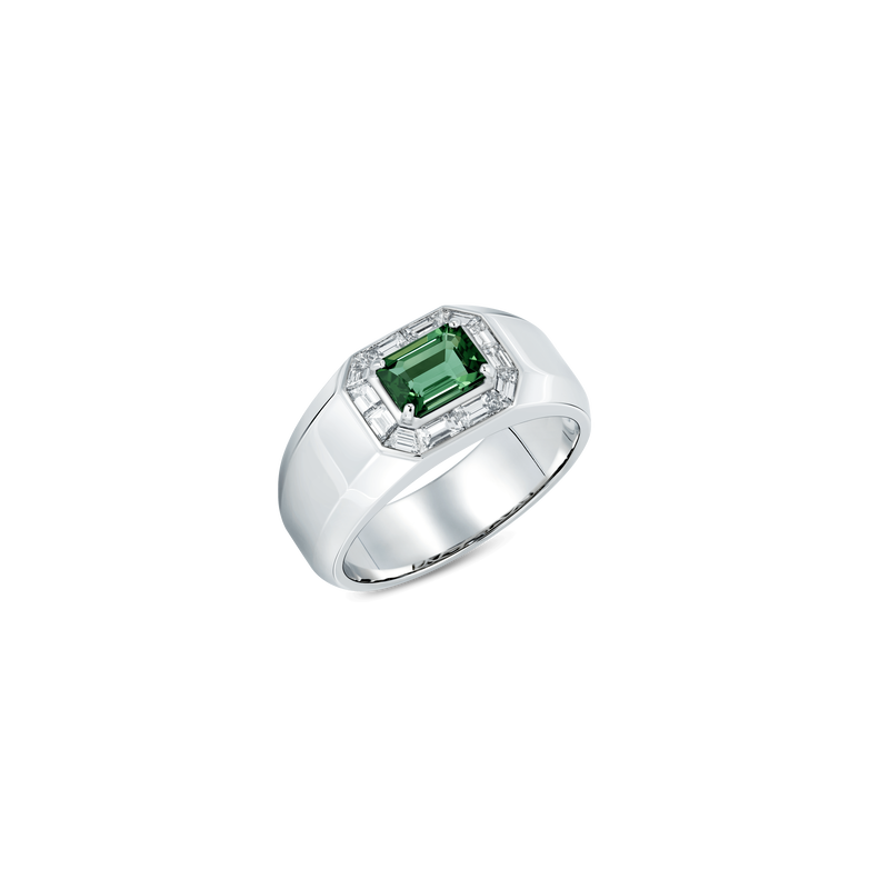 Gent's Gem Ring in Green Tourmaline