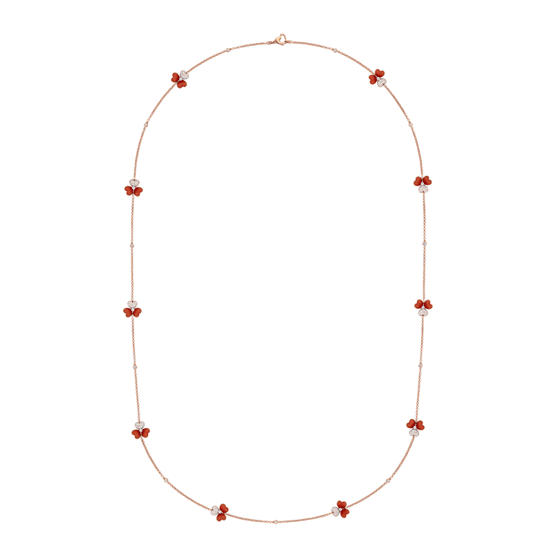Flower of Eternity Red Agate  Sautoir