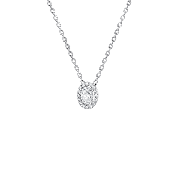 Diamond Essentials Unity Oval Halo Pendant