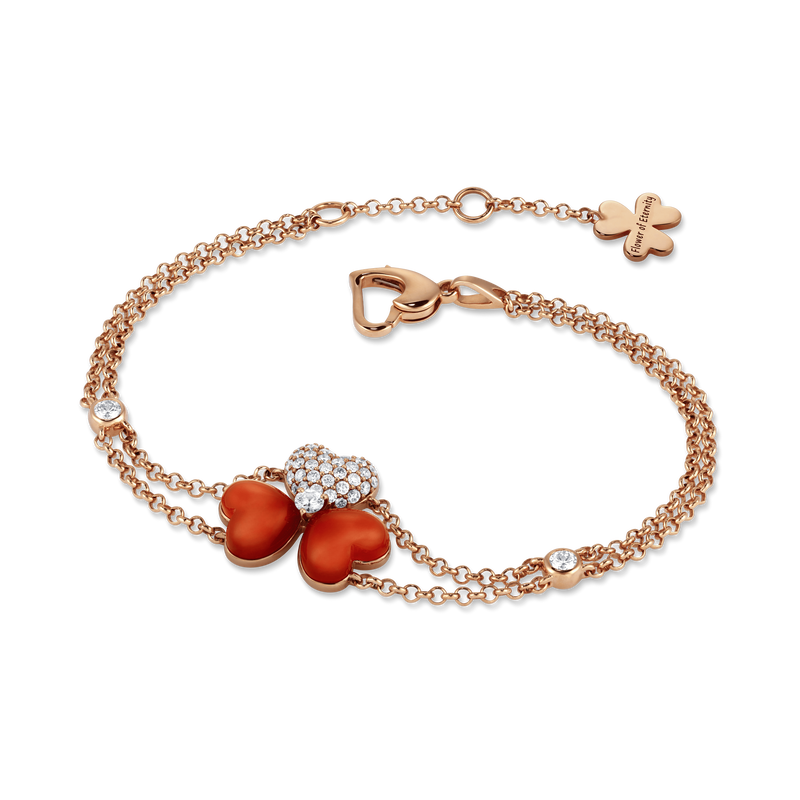 Flower of Eternity Red Agate Bracelet