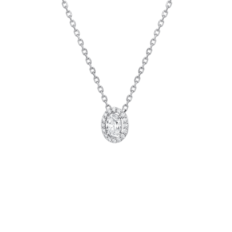 Diamond Essentials Unity 橢圓形鑽石光環吊墜