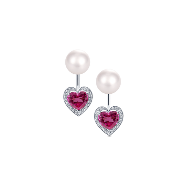Venus Rubellite and Diamond Pav&eacute; Earrings