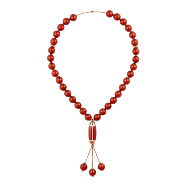 Grande Ellipse Prayer Beads in Red Agate