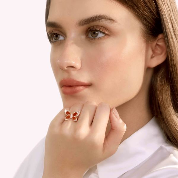 Wings of Wonder Red Agate Ring