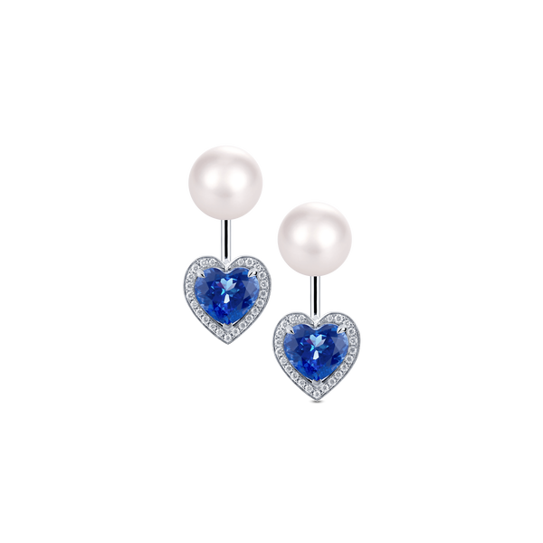 Venus Tanzanite and Diamond Pav&eacute; Earrings
