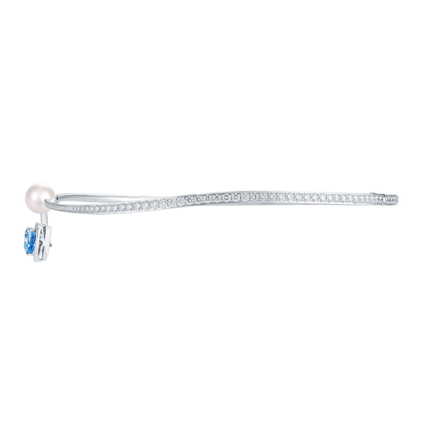 Venus Aquamarine and Diamond Pav&eacute; Necklace