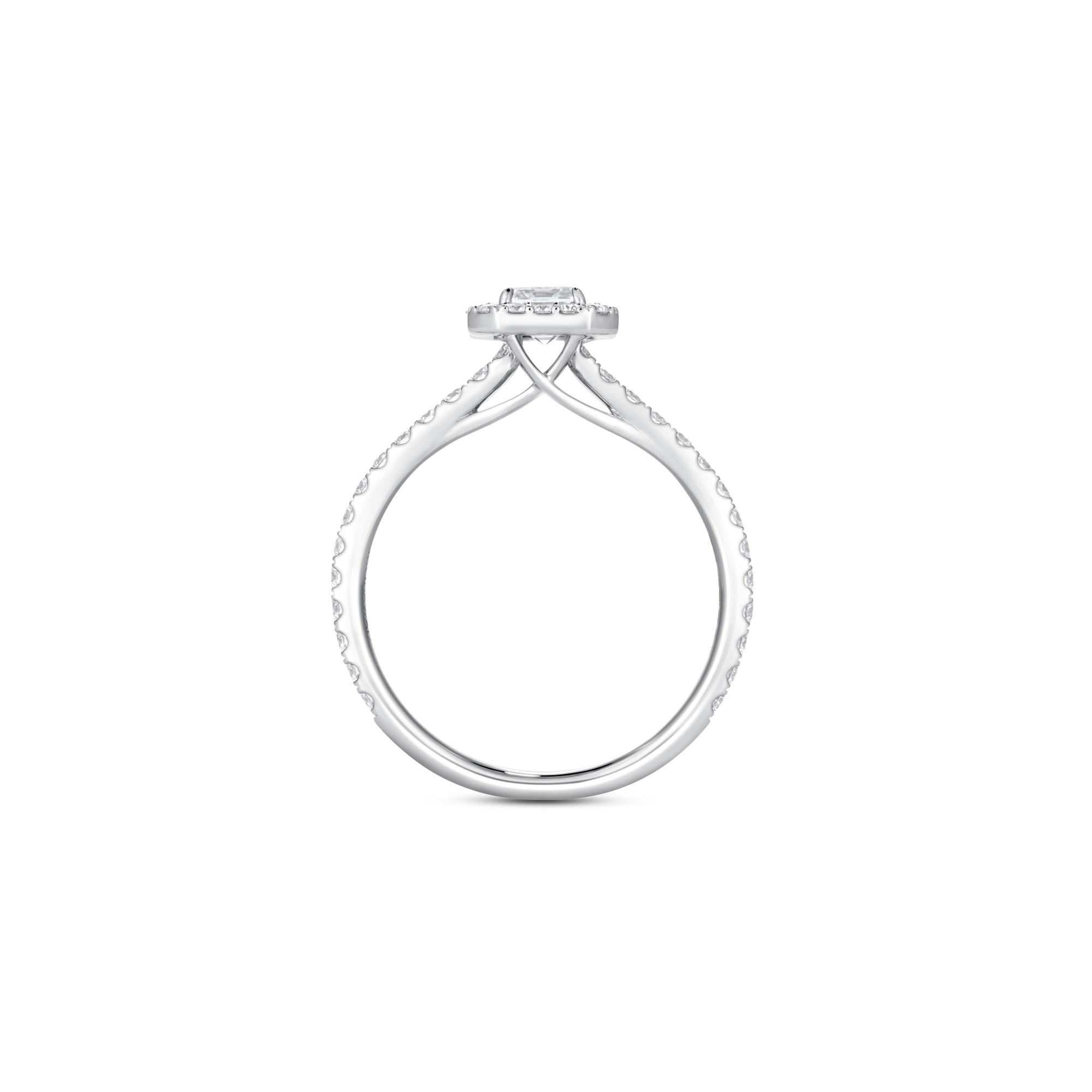 Unity 祖母綠切割配以光環密鑲訂婚戒指| | 懋婉, image size:2000x2000