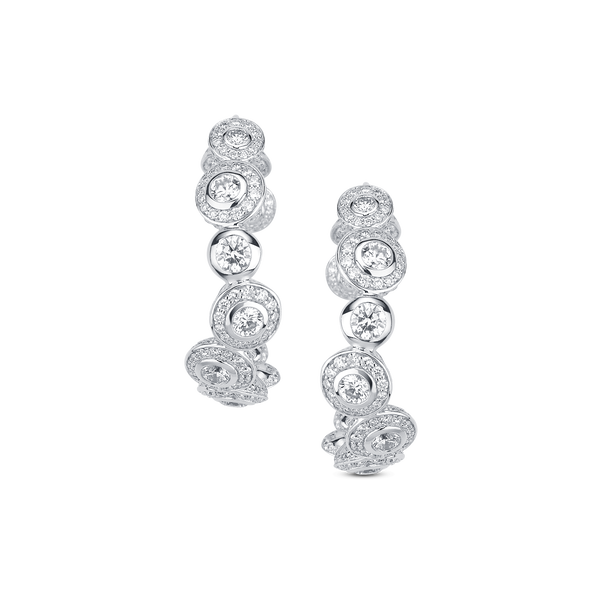 Sera Large Cluster Hoop Diamond Earrings