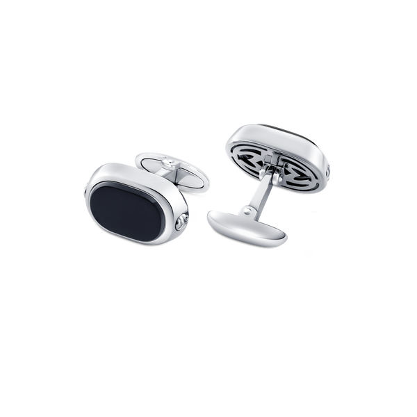 Grande Ellipse Cufflinks in Black Onyx