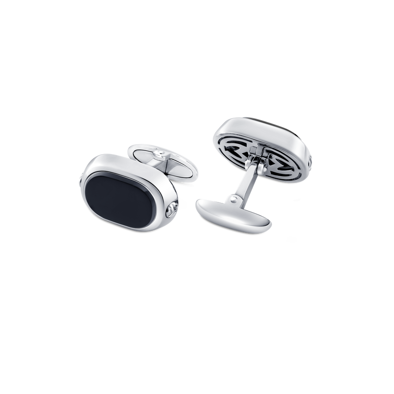 Grande Ellipse Cufflinks in Black Onyx