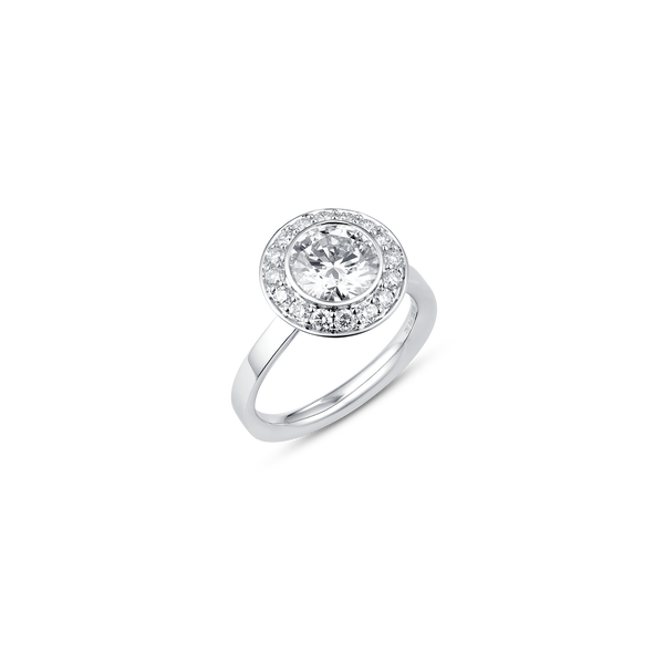 Sera Single Halo Diamond Engagement Ring 