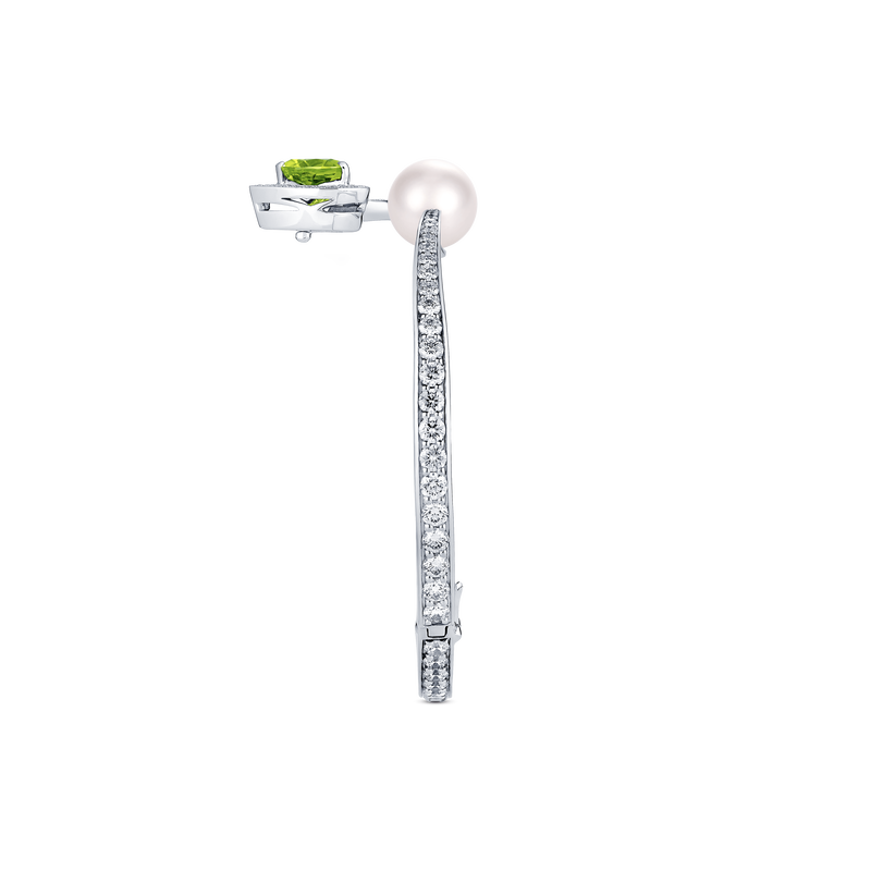 Venus Peridot and Diamond Pav&eacute; Bangle