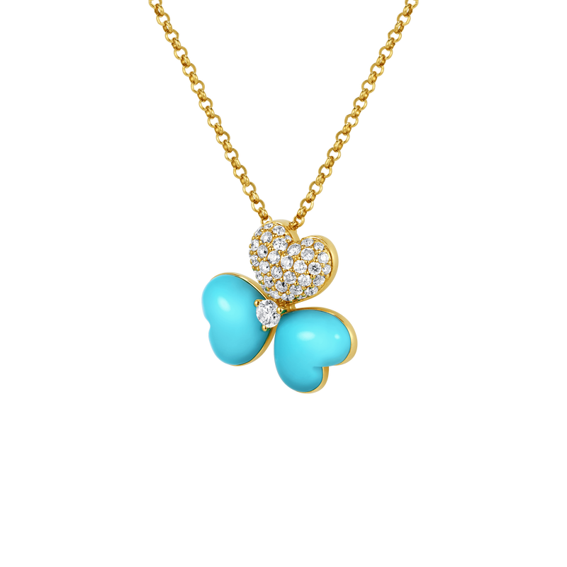 Flower of Eternity Turquoise Large Pendant