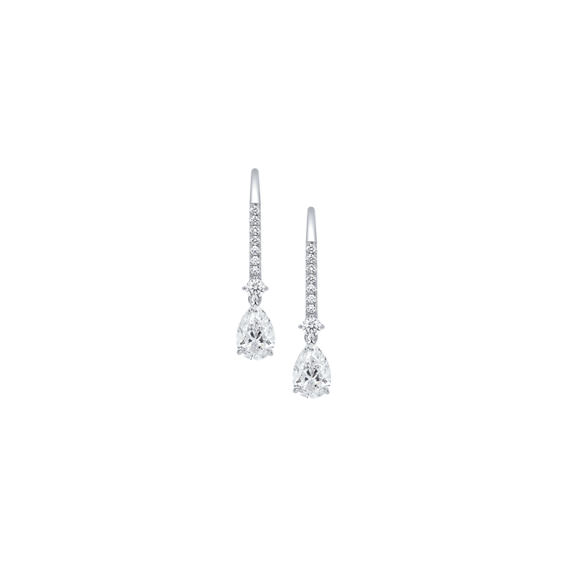 Diamond Essentials Unity 梨形鑽石法式掛勾耳環
