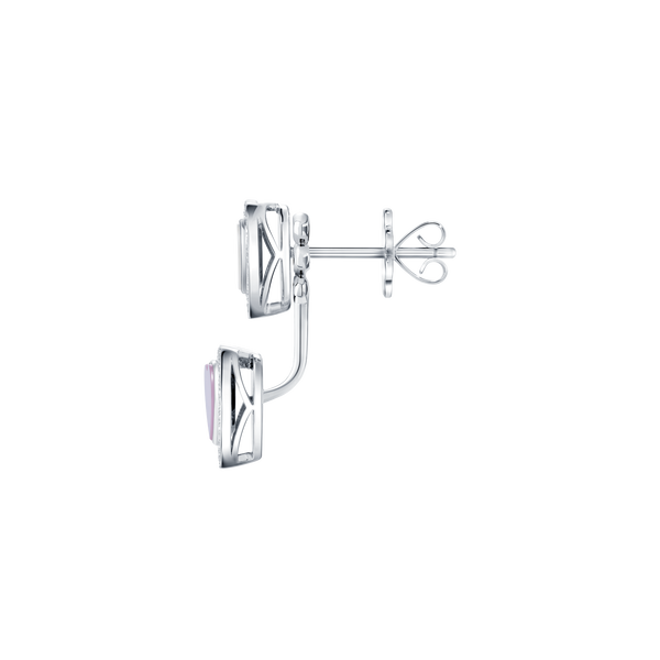 Venus Mother of Pearl & Pink Heart Earrings
