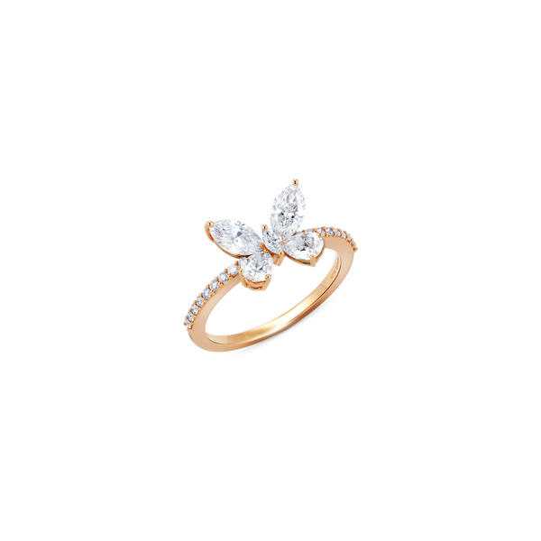 Diamond Essentials Quattro Vola Rose Gold Ring