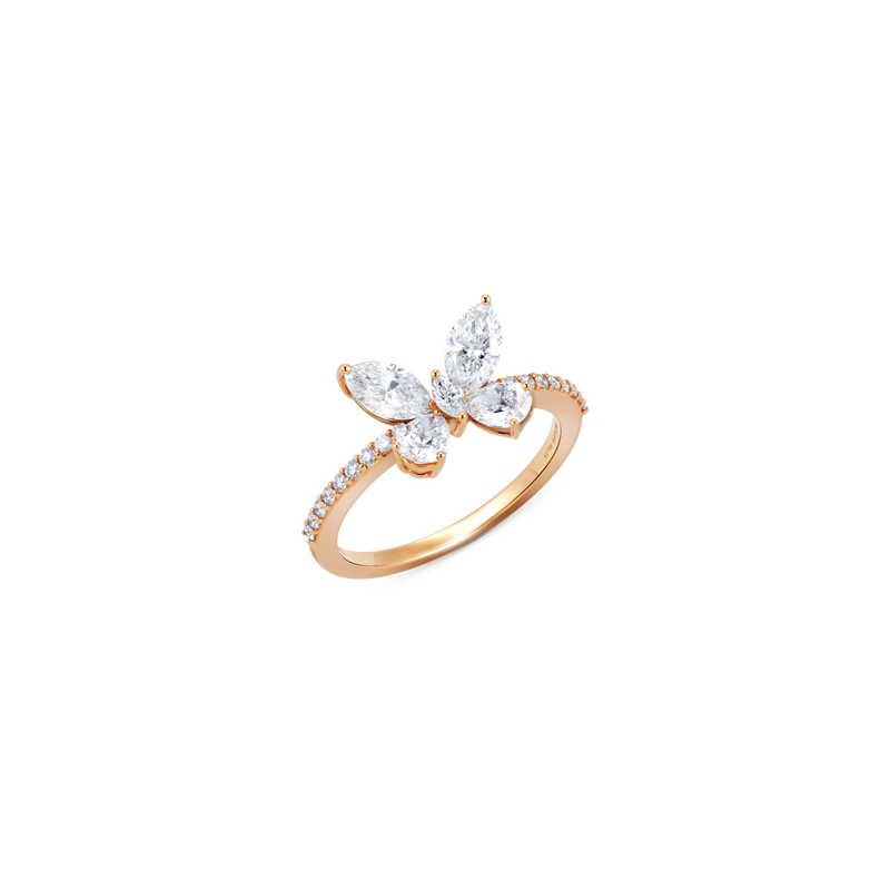 Diamond Essentials Quattro Vola Rose Gold Ring