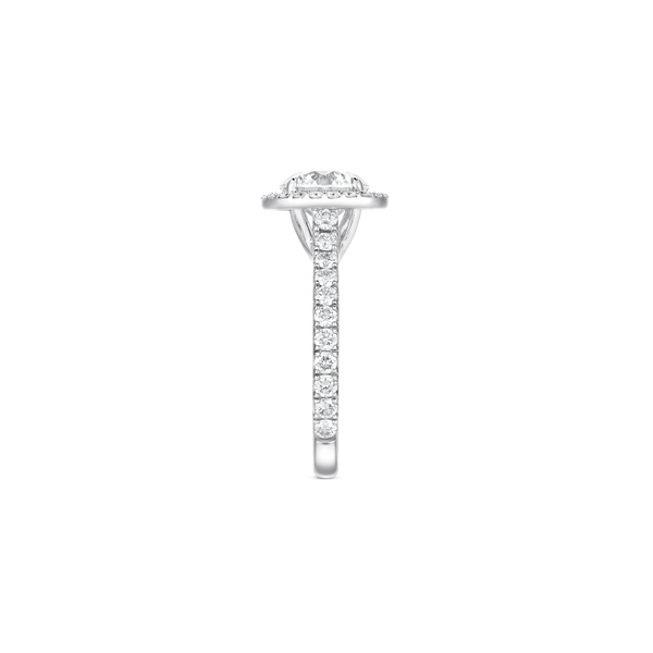 Unity Round Brilliant Diamond Micropav&eacute; Halo Engagement Ring
