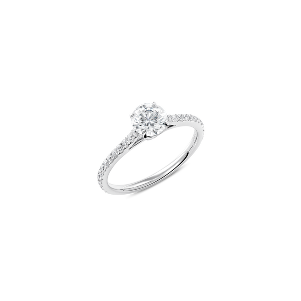 Unity Round Brilliant Pav&eacute; Engagement Ring
