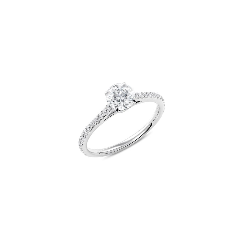 Unity Round Brilliant Pav&eacute; Engagement Ring