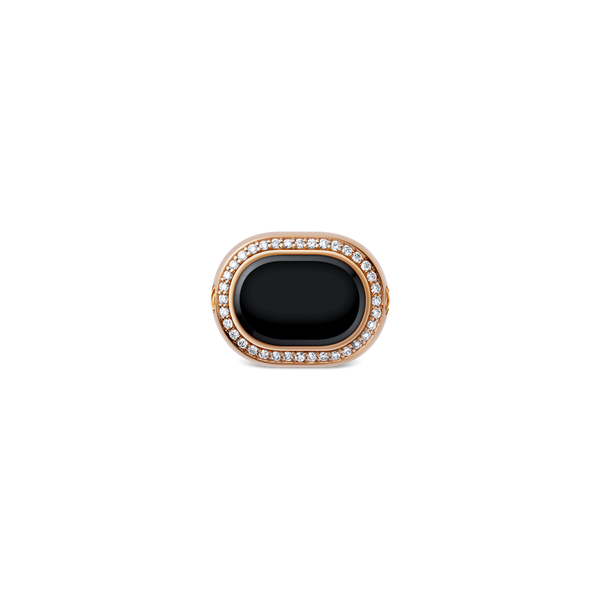 Grande Ellipse Cufflinks in Black Onyx and Diamond