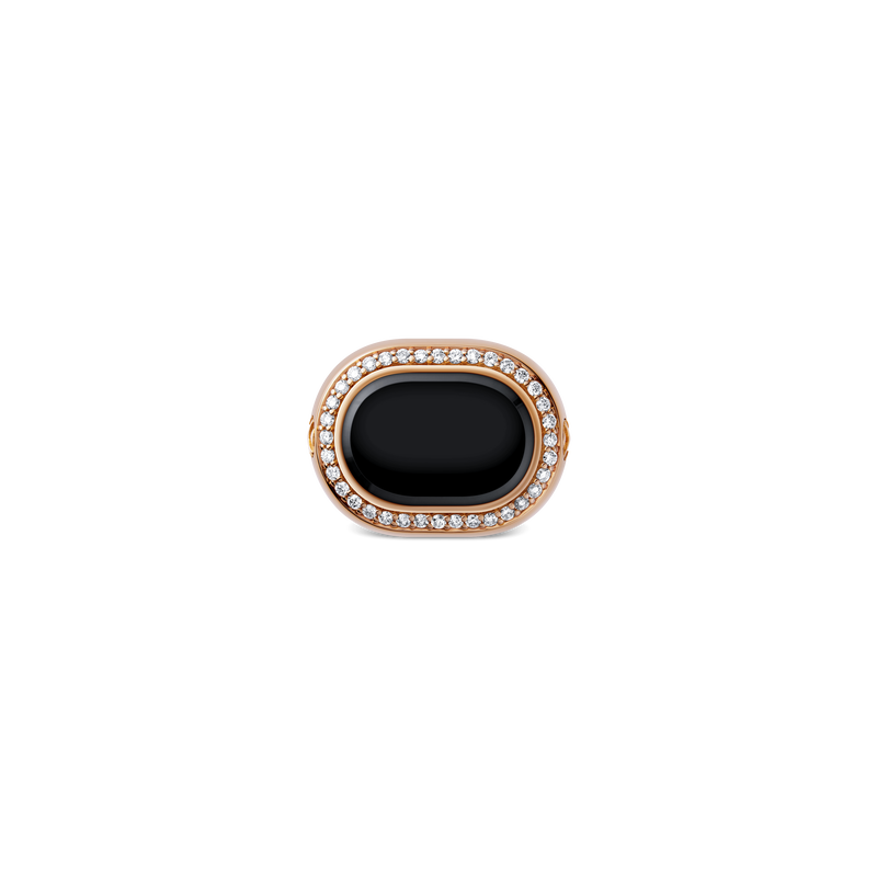 Grande Ellipse Cufflinks in Black Onyx and Diamond