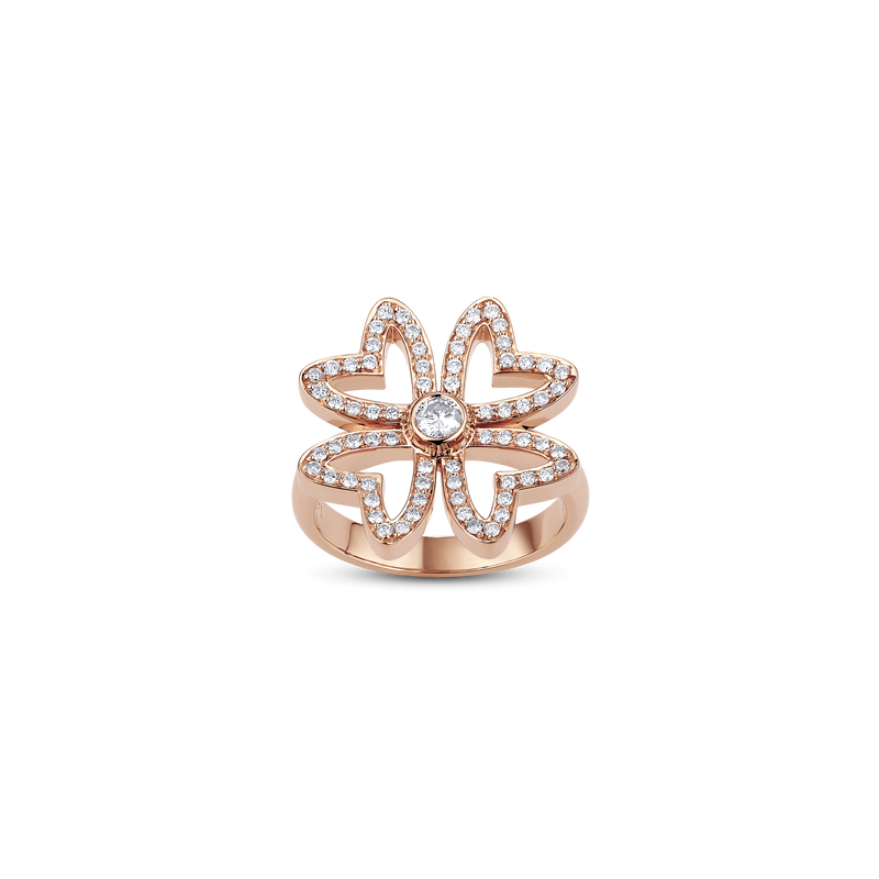 Love M Ring with four M motifs