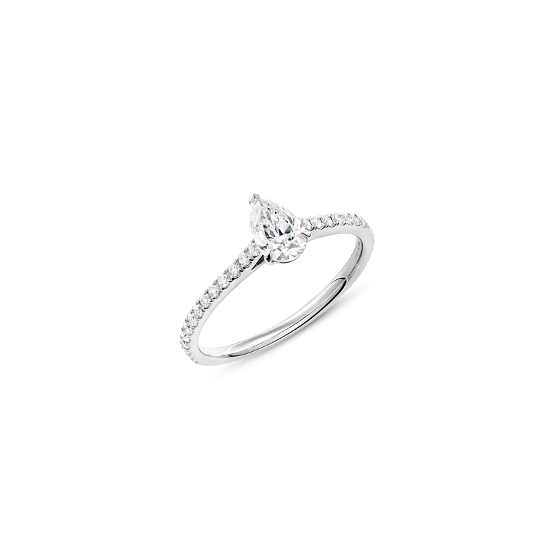 Unity Pear-Cut Pav&eacute; Engagement Ring