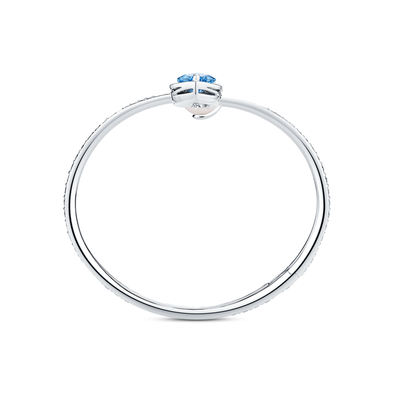 Venus Aquamarine and Diamond Pav&eacute; Bangle