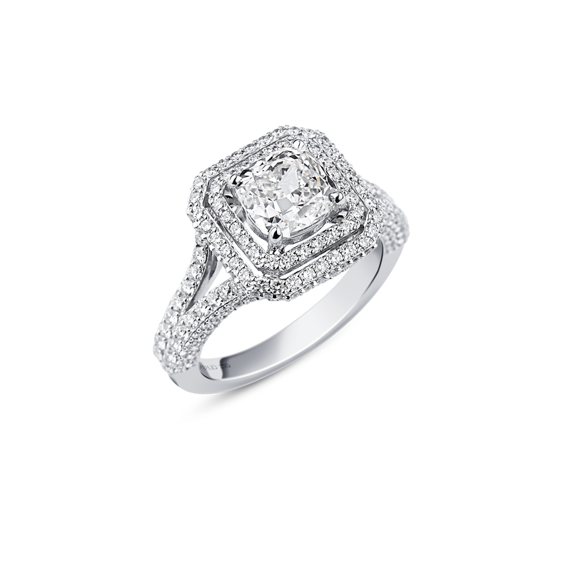 SYMPHONY CUSHION CUT DIAMOND ENGAGEMENT RING
