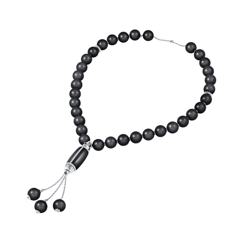 Grande Ellipse Prayer Beads in Black Onyx