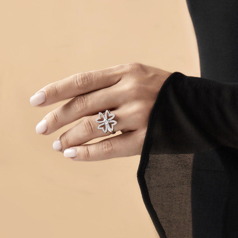 Love M Ring with four M motifs