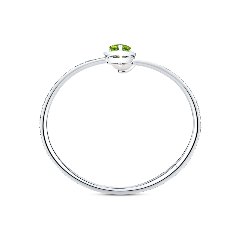 Venus Peridot and Diamond Pav&eacute; Bangle