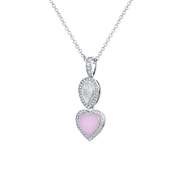 Venus Mother of Pearl & Pink Heart Pendant