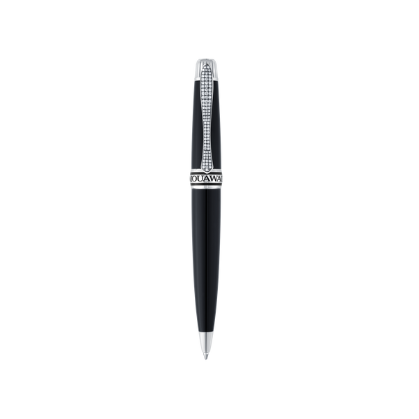 Grande Ellipse Black Lacquer & Diamond Ballpoint Pen