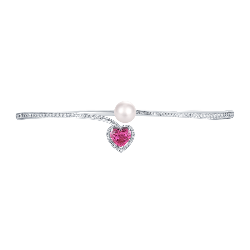 Venus Rubellite and Diamond Pav&eacute; Necklace