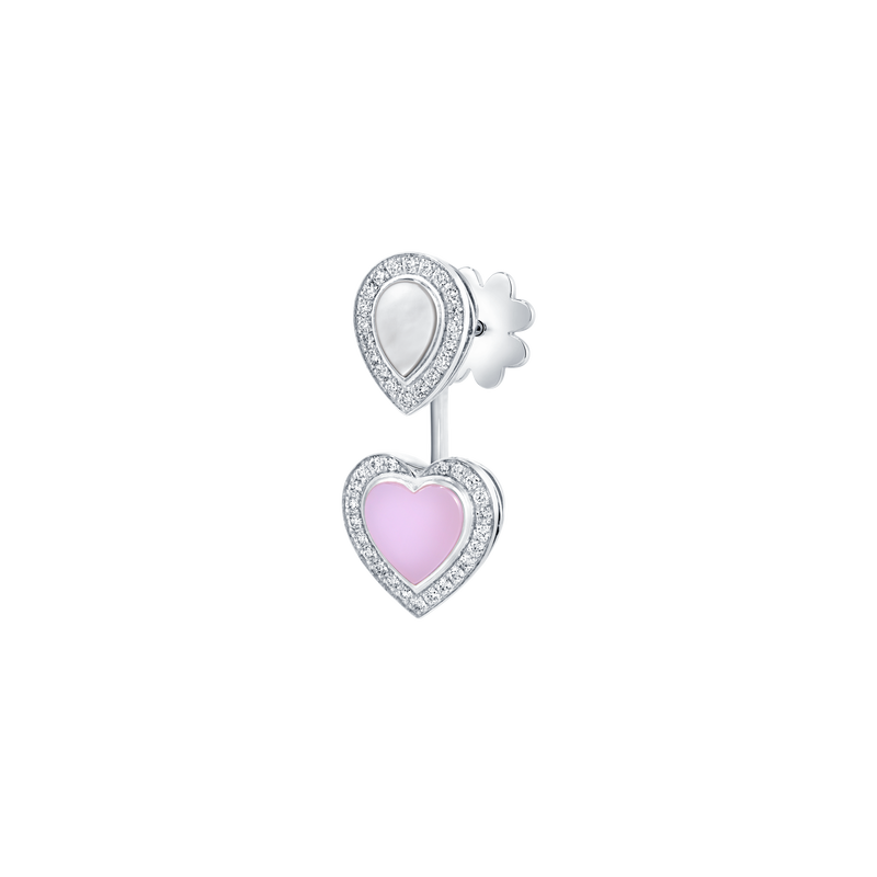 Venus Mother of Pearl & Pink Heart Earrings