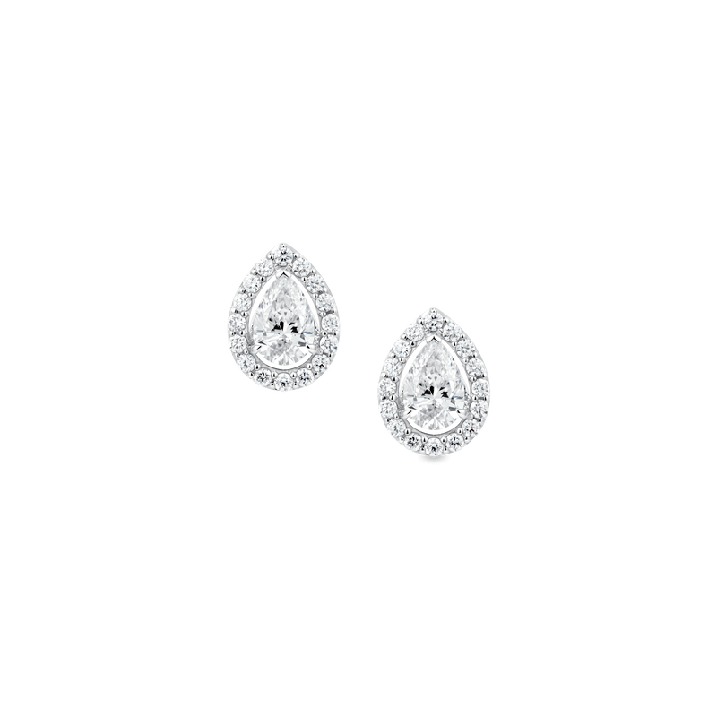 Diamond Essentials Unity Pear Halo Earrings