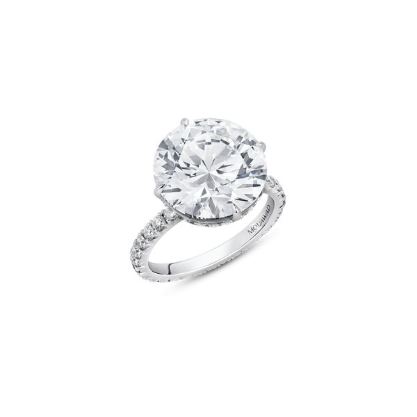 Mouawad Royale Round Brilliant Diamond Engagement Ring with Full Pav&eacute; Band