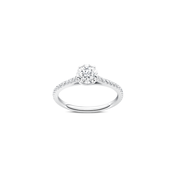 Unity Round Brilliant Pav&eacute; Engagement Ring