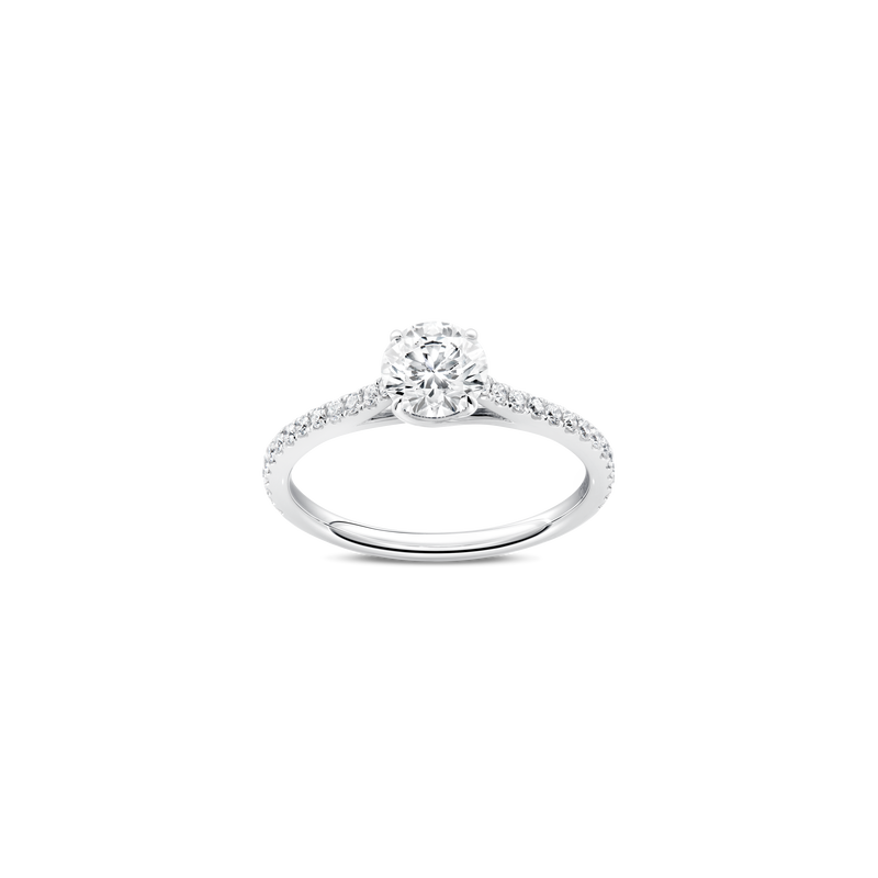Unity Round Brilliant Pav&eacute; Engagement Ring
