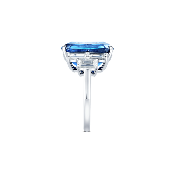 Garden of Gemstone Emerald-Cut Blue Sapphire Ring
